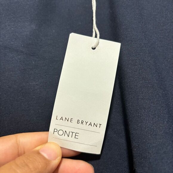 Lane Bryant Womens Cassic Ponte Trouser Pants 14R Navy Blue High Rise Stretchy - Picture 7 of 11